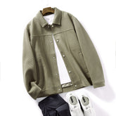 Мужская трикотажная вафельная повседневная куртка с воротником-поло